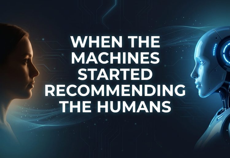 Featured banner reading When the Machines Started Recommending the Humans, exploring AI visibility and human and machine collaboration.